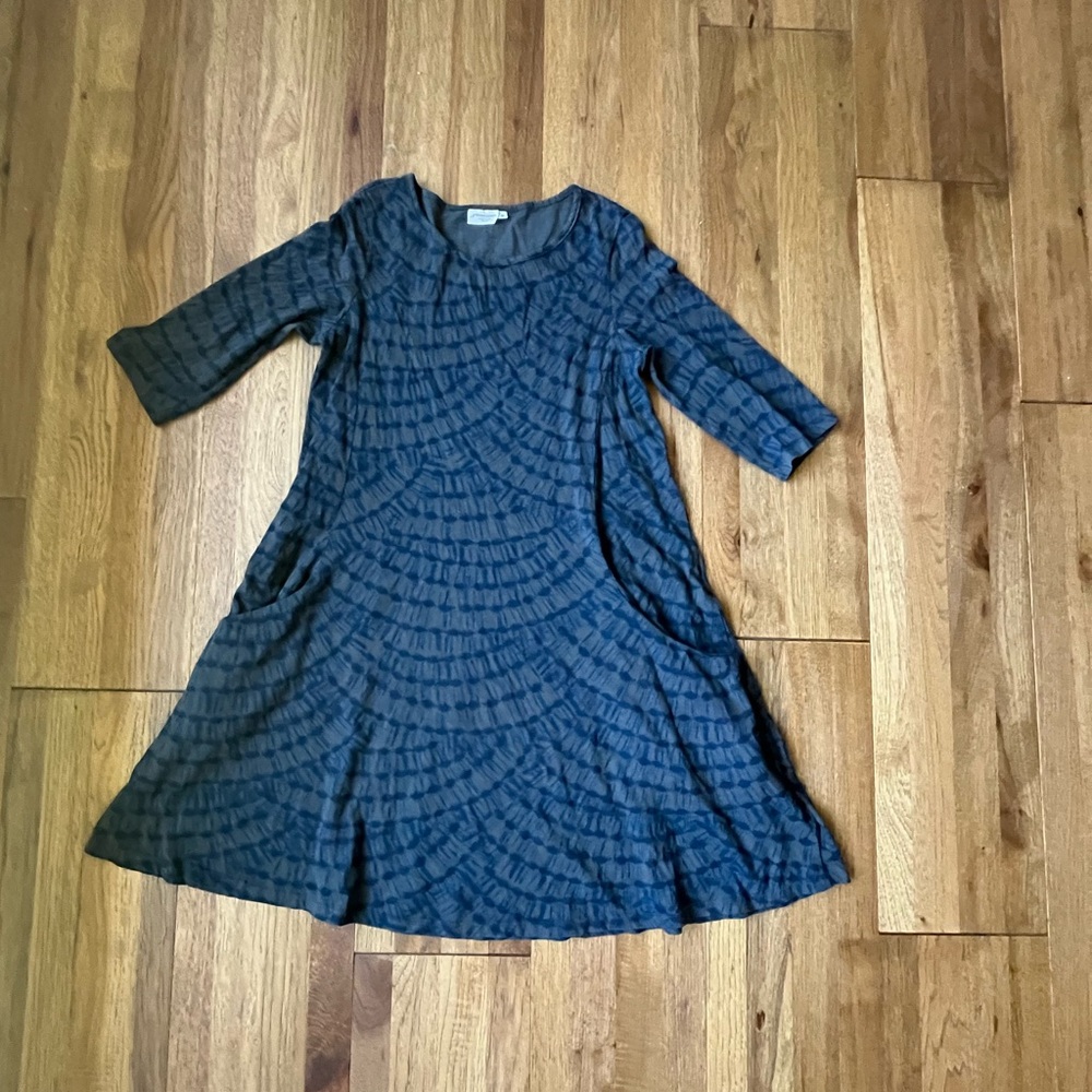 Prairie Cotton Tunic Shirt Dress‎ Blue Women’s Sz S Artsy Boho Lightweight READ